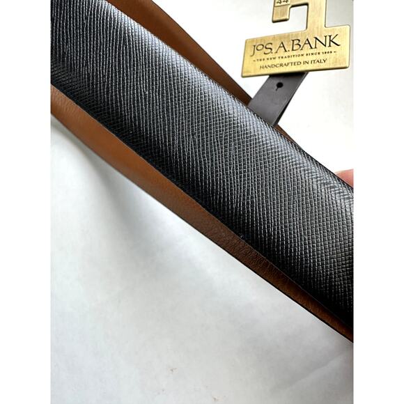 NWT Jos. A Bank Italian Leather Textured Black Belt with Silver Buckle, Size 44 - Picture 3 of 7